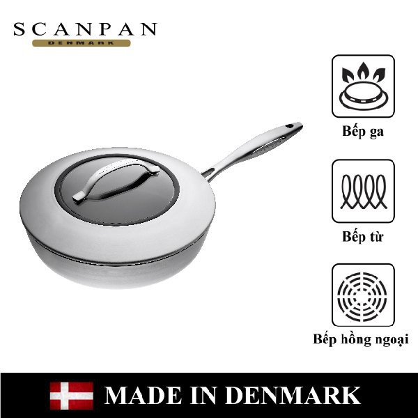 Chảo chống dính Scanpan CTX dùng bếp từ 26cm, đúc liền 7 lớp, bảo hành 3 năm, sản xuất Đan Mạch - 65102600