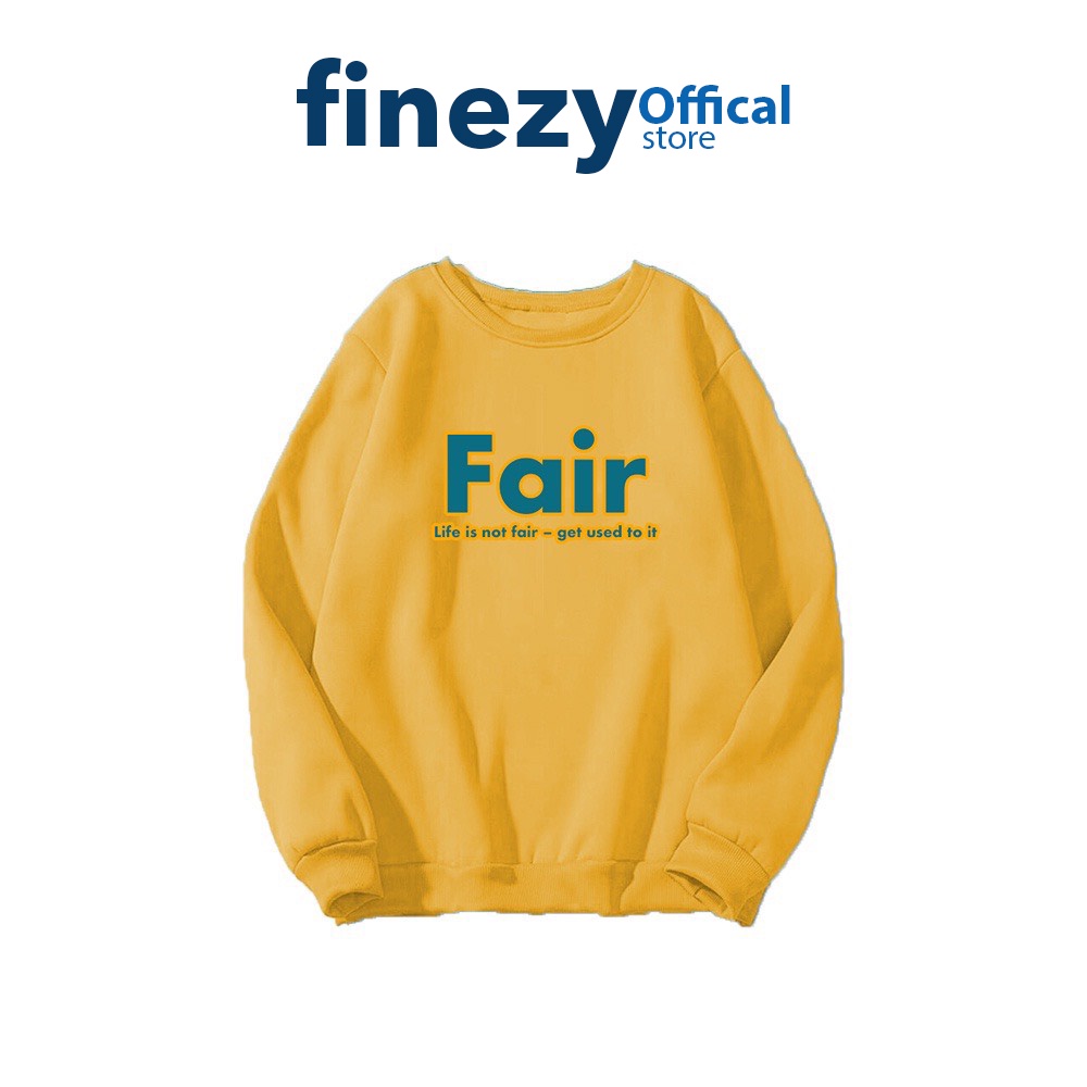 Áo Sweater nam nữ Finezy Unisex form rộng, vải nỉ bông dày dặn, phong cách oversize Fair