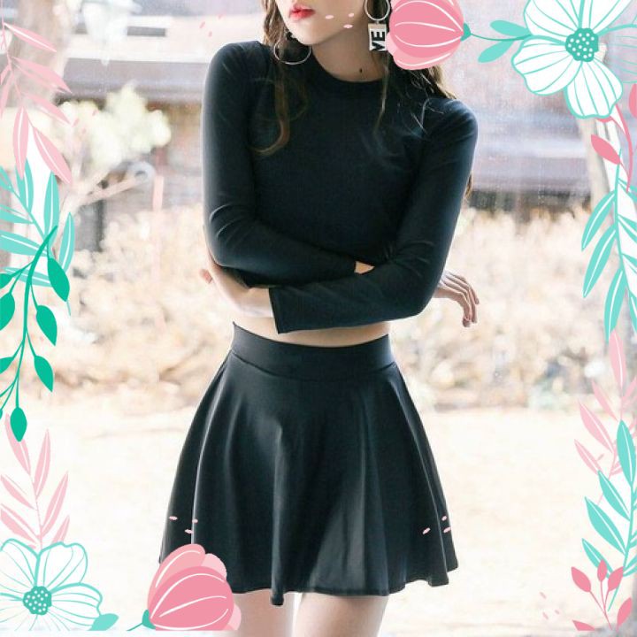 Áo Tắm 2 Mảnh Hàn Quốc Bikini Dài Tay Che Nắng Kín Đáo | BigBuy360 - bigbuy360.vn