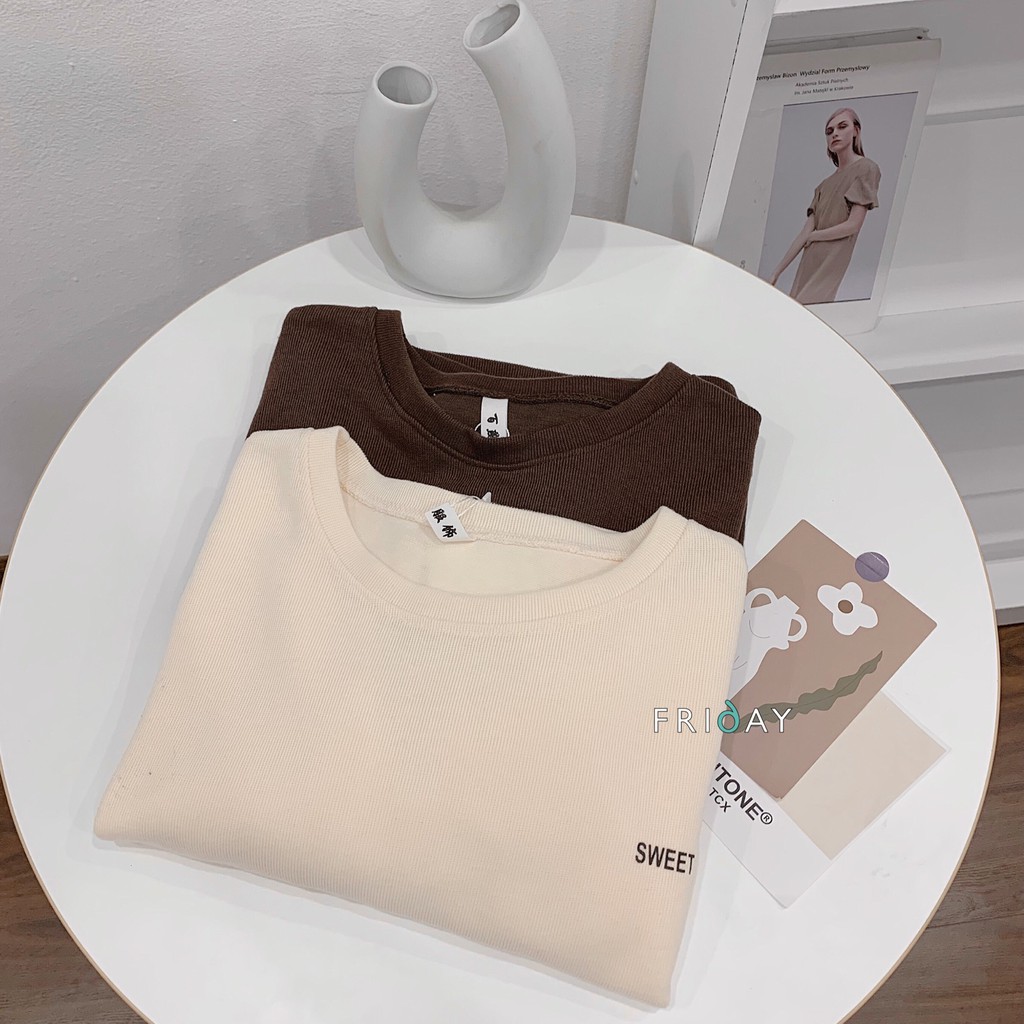 Áo nỉ cho nữ chất nỉ tăm chữ sweet phù hợp thời tiết đông Friday | BigBuy360 - bigbuy360.vn