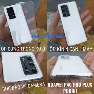 [Huawei P40 Pro Plus] Ốp cứng trong suốt không ố màu Pudini