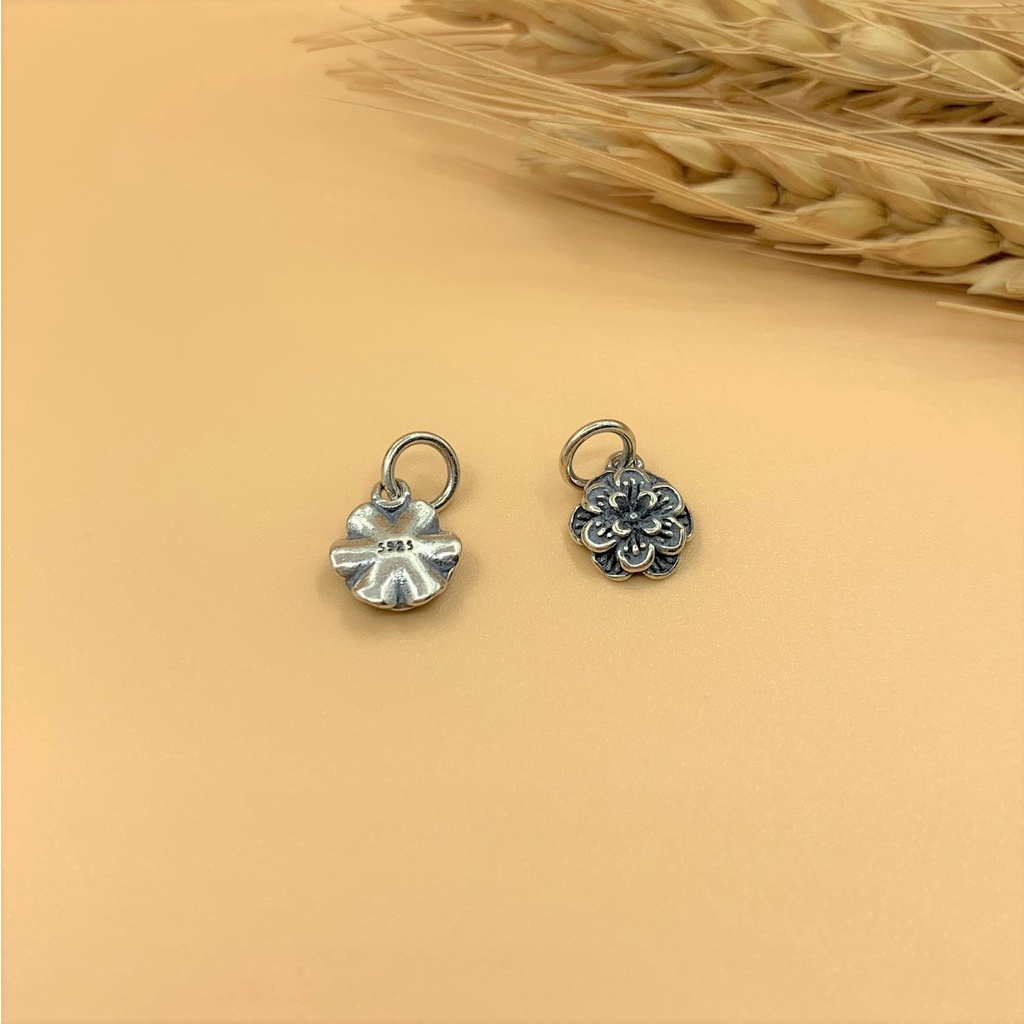 Charm móc treo hoa 3 tầng bạc cổ - Charm Bạc 925 - Mã CA640