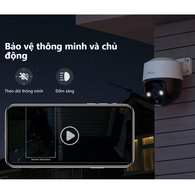 Camera PoE IMOU S41FAP 4MP QHD Quay Quét Ngoài Trời  - 100% Hàng Chính Hãng