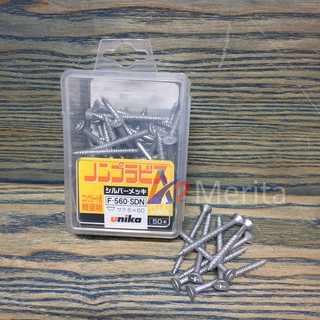 Vít bê tông 5mm đầu bằng Unika F560 (Không cần tắc kê nhựa)