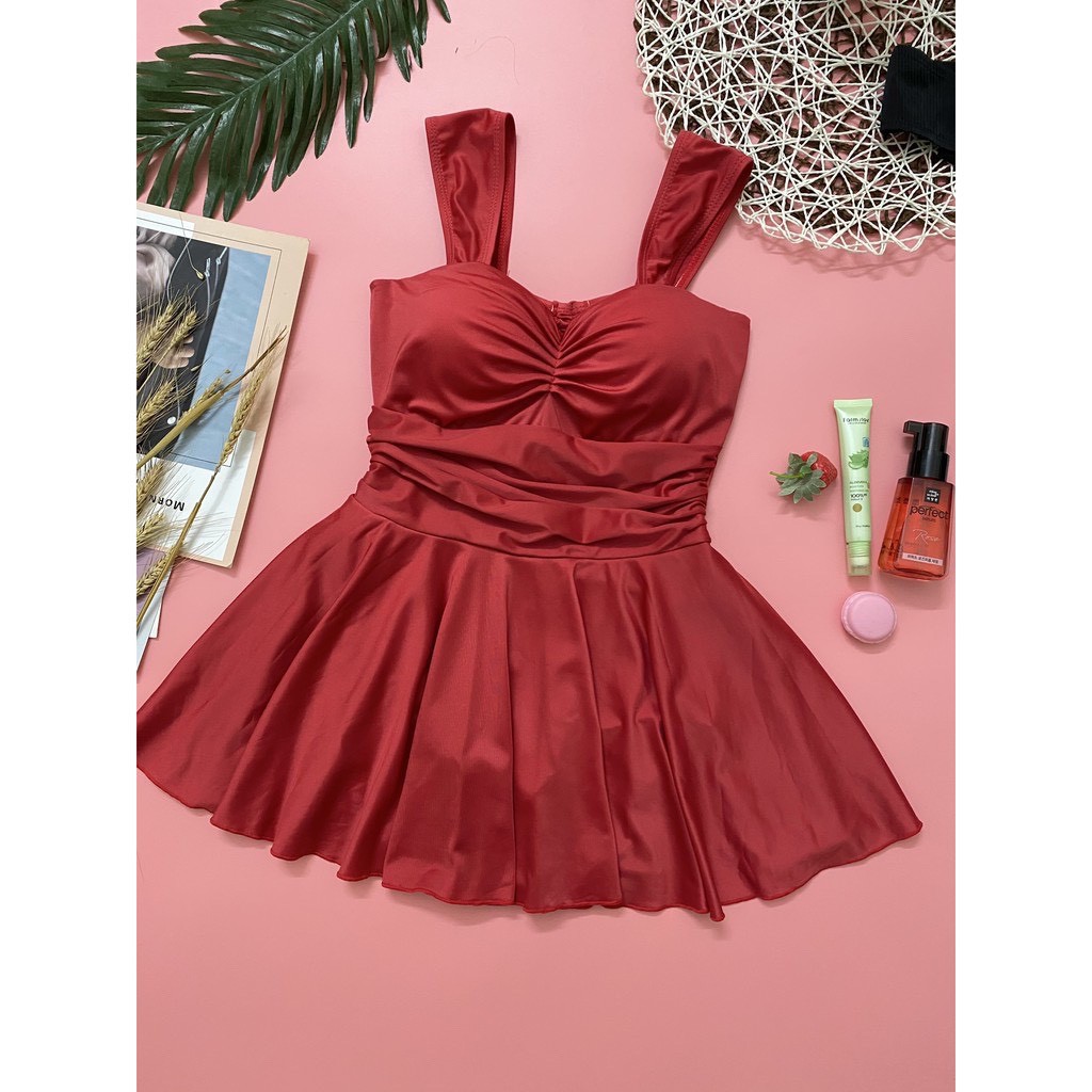 Bikini, Đồ Bơi Đi Biển Một Mảnh Liền Gọng Vuông Rút Lưng Váy Xòe Dễ Thương KG072200 ODERI | BigBuy360 - bigbuy360.vn