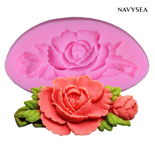 Khuôn Silicon Tạo Hình Hoa Hồng Trang Trí Bánh