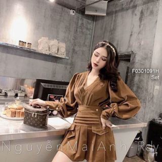 Set nhung áo cổ tim