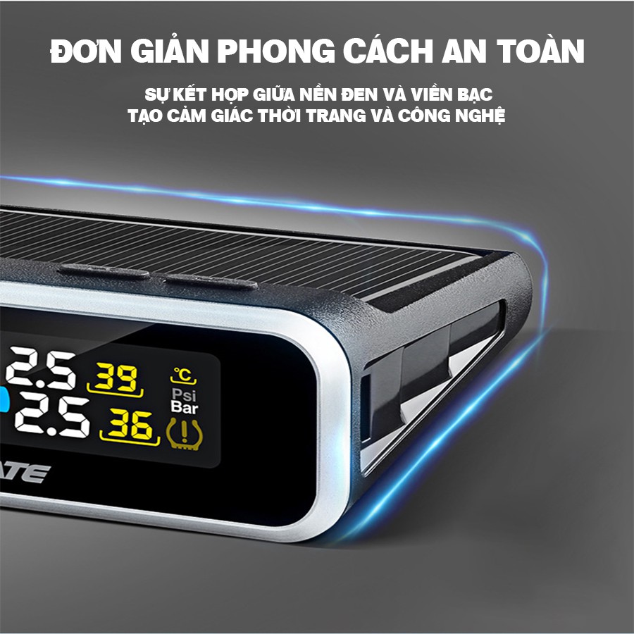 Cảm biến áp suất lốp van trong TPMS không dây Car365 phân phối chính hãng STEELMATE có màn hình màu hiển thị thông số