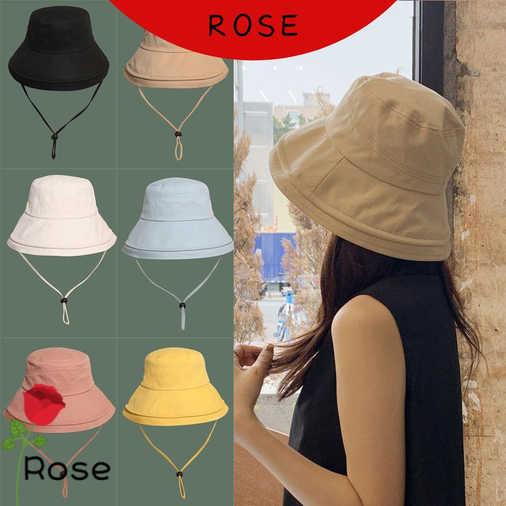 Nón Bucket Vải Cotton Màu Trơn Phong Cách Hip Hop Thời Trang Mùa Hè Nhiều Màu Sắc