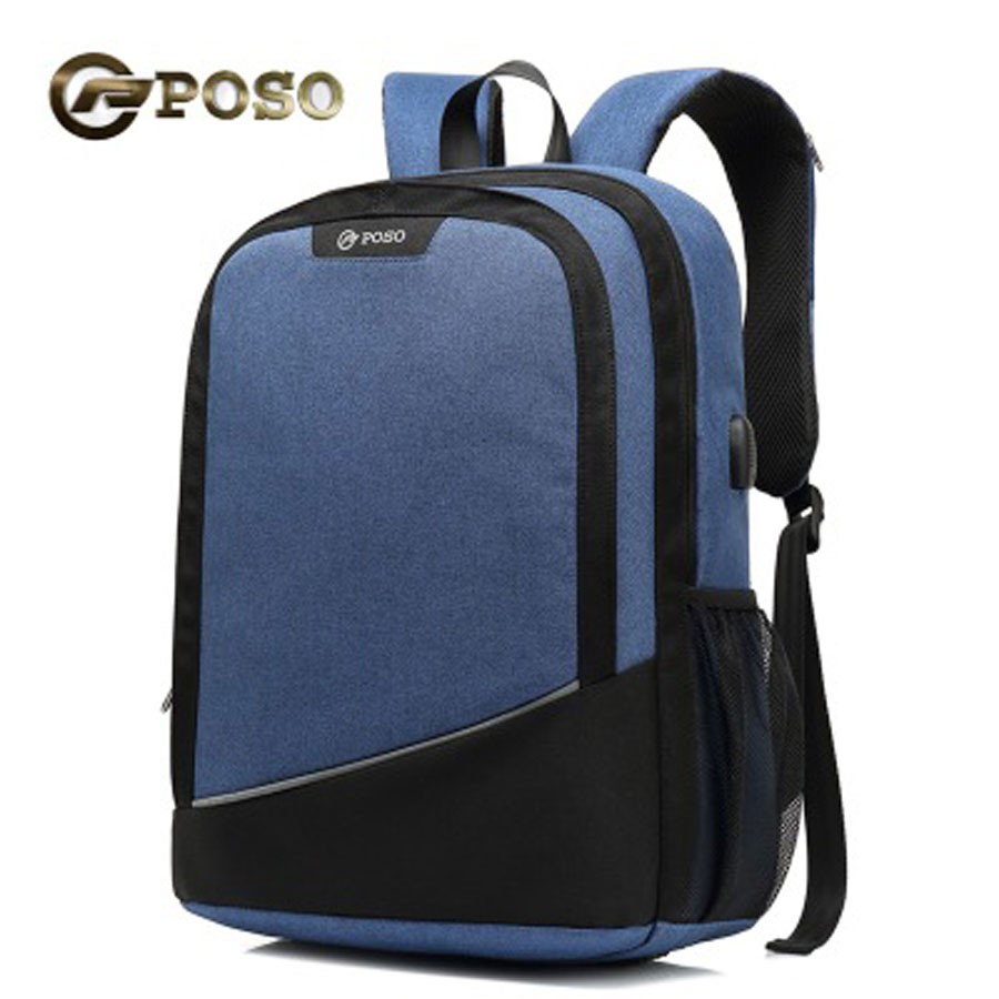 [Freeship 99k Toàn Quốc]Balo laptop thời trang POSO 15.6'(màu đen, ghi, xanh)