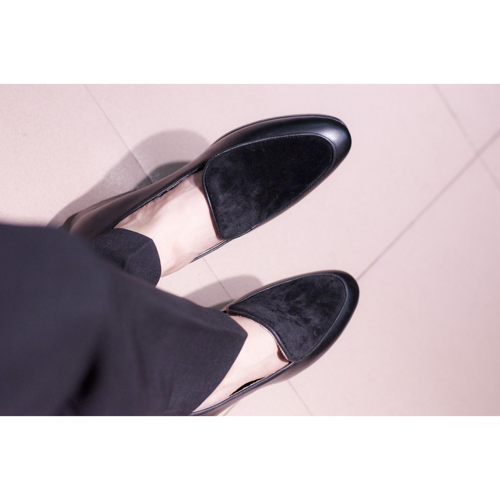 Giày Lười Nam Đẹp Đế Khâu Viền Da Trơn Mặt Giày Da Búc Màu Đen Rất Sang Trọng - M430(GM)- Kèm Vòng Phong Thủy Gỗ  Mun