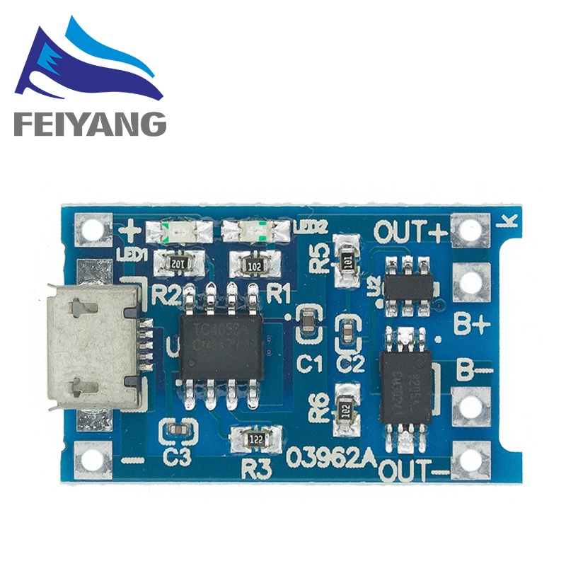 Mô-đun sạc pin Lithium TP4056 18650 Type-c/Micro/Mini USB 5V 1A với chức năng bảo vệ kép