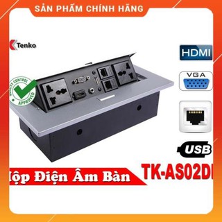 [Chính Hãng] Hộp Ổ Cắm Điện Âm Bàn Đa Năng - Cho Văn Phòng - Phòng Họp Cao Cấp Đầy Đủ Chức Năng TK-AS02DN-B