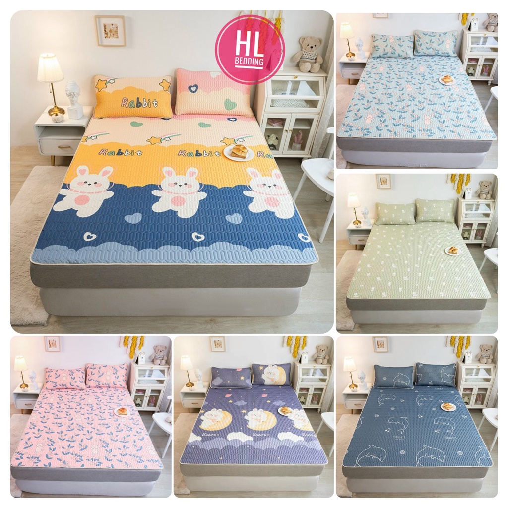 Chiếu điều hòa cao su non 5D HL Bedding vải lụa Tencel mát cao su non Latex mềm mịn đủ kích thước m6/m8/2m2