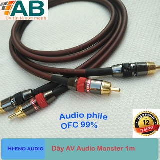Dây AV audio Monster| Dây màu nâu lõi đồng OFC| lõi 4 lớp giáp