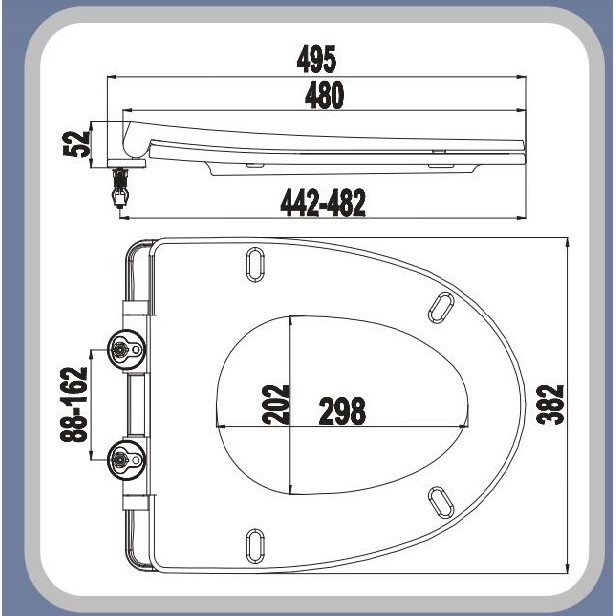 Nắp bồn cầu cao cấp rơi êm HA37 , không gây tiếng động, nhựa ABS siêu bền