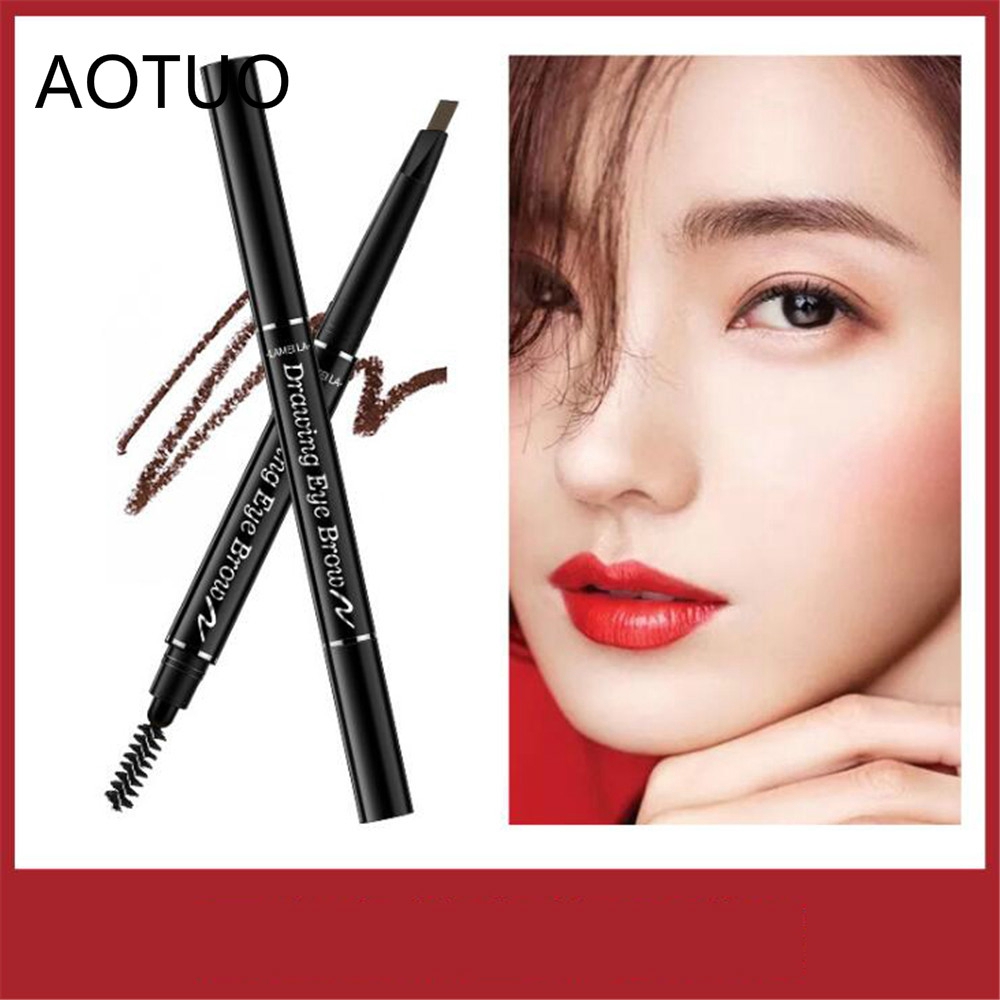 [Hàng mới về] Bút kẻ lông mày AOTUO hai đầu chống chấm nước đựng trong tối opp tiện dụng | BigBuy360 - bigbuy360.vn