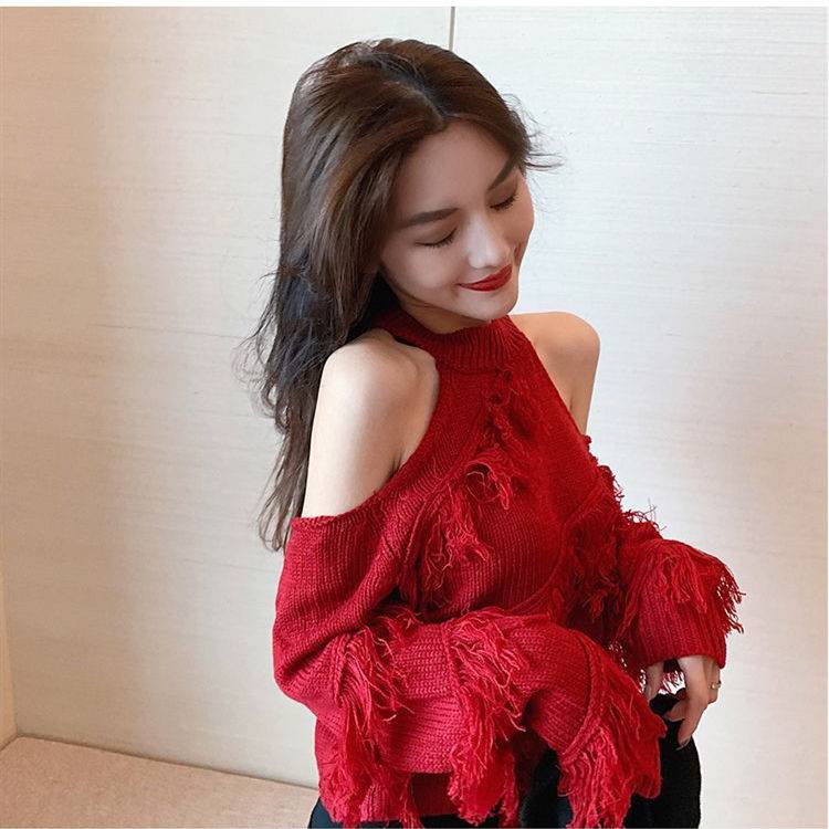 Áo Len Hở Vai Phong Cách Hàn Quốc Gợi Cảm Phong Cách Mới