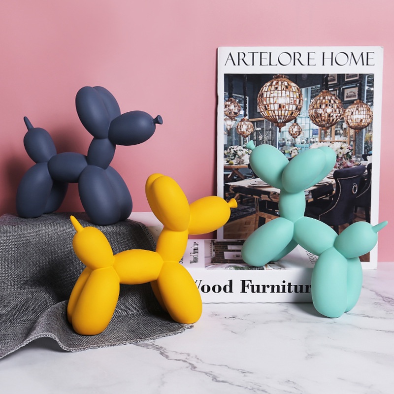 Tượng chú chó Poodle  bong bóng SG.DECOR nhiều màu trang trí nhà kệ tủ quà tặng sinh nhật khai trương decor nội thất