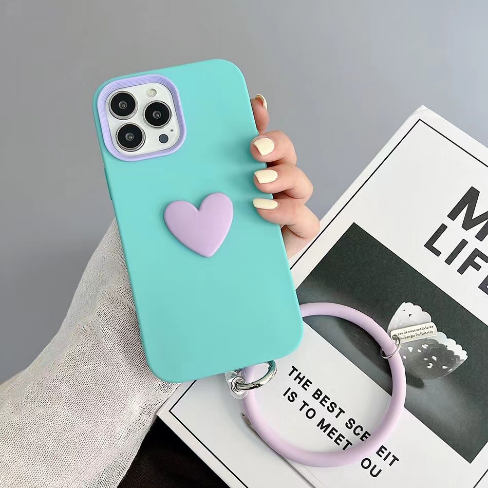 Ốp Điện Thoại Silicon Chống Rơi Có Dây Đeo Tay 3 Trong 1 Cho 13 12 11 Pro max X XS XR XSMAX 8 7 6 6s PLUS SE2020