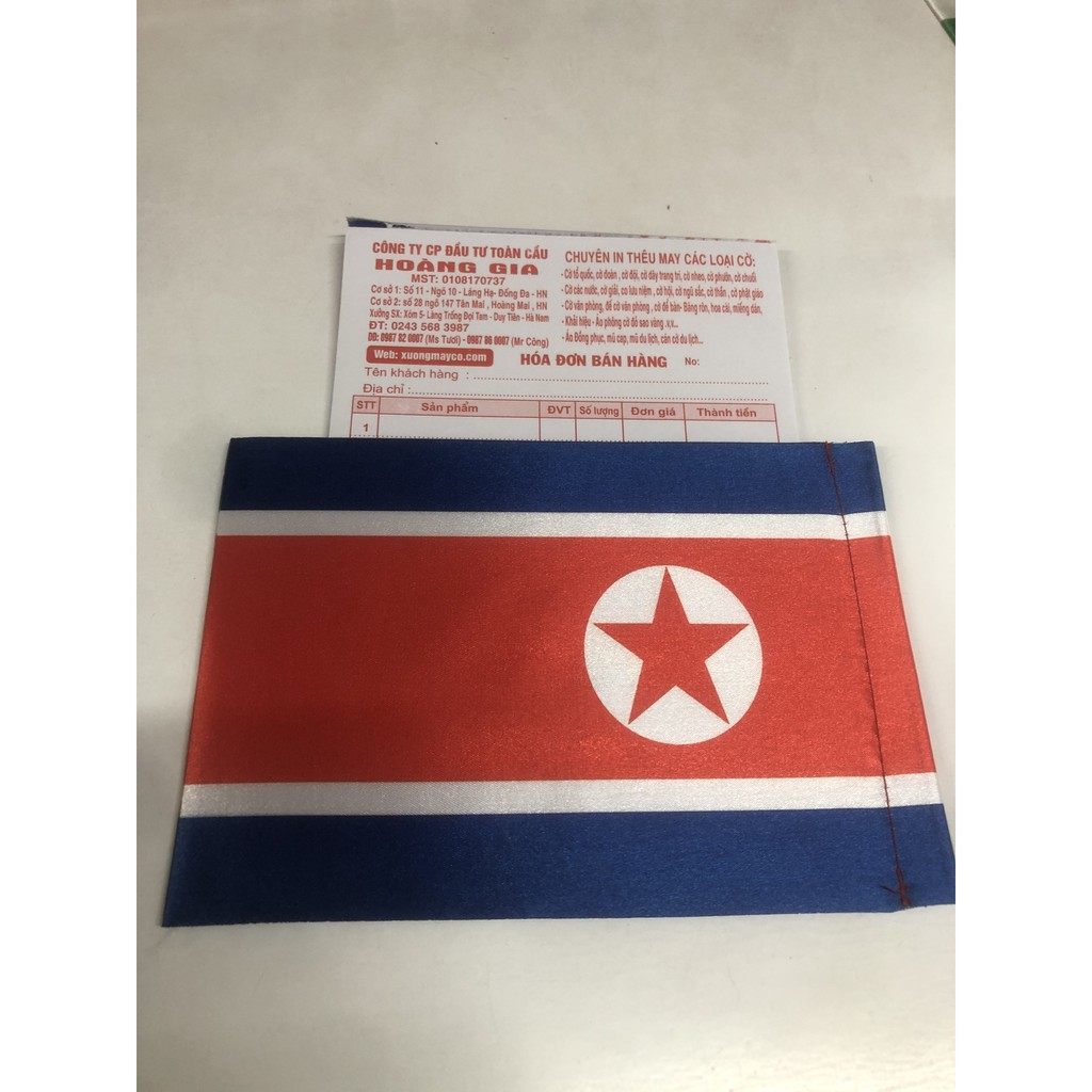 Lá cờ để bàn Triều Tiên kích thước 14x21cm