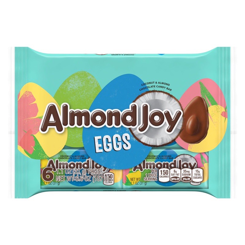 [Date 11/2021] SOCOLA ALMOND JOY EGGS - Socola Dừa Hạnh Nhân Almond Joy Phiên Bản Lễ Phục Sinh (Túi 6 Cái)