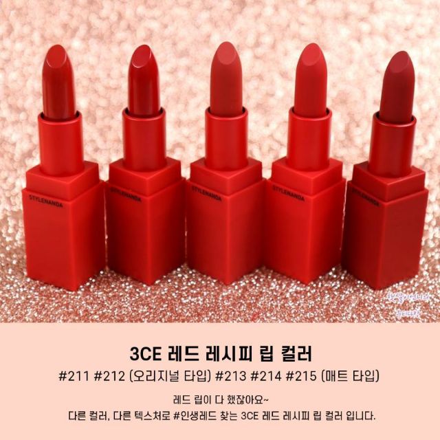 Son thỏi lì 3CE RED RECIPE LIP COLOR