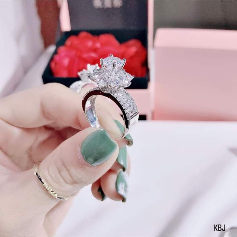 Nhẫn bạc🍁FREESHIP🍁Nhẫn bạc đính đá phong cách Hàn quốc cho nữ [phu kien nu]