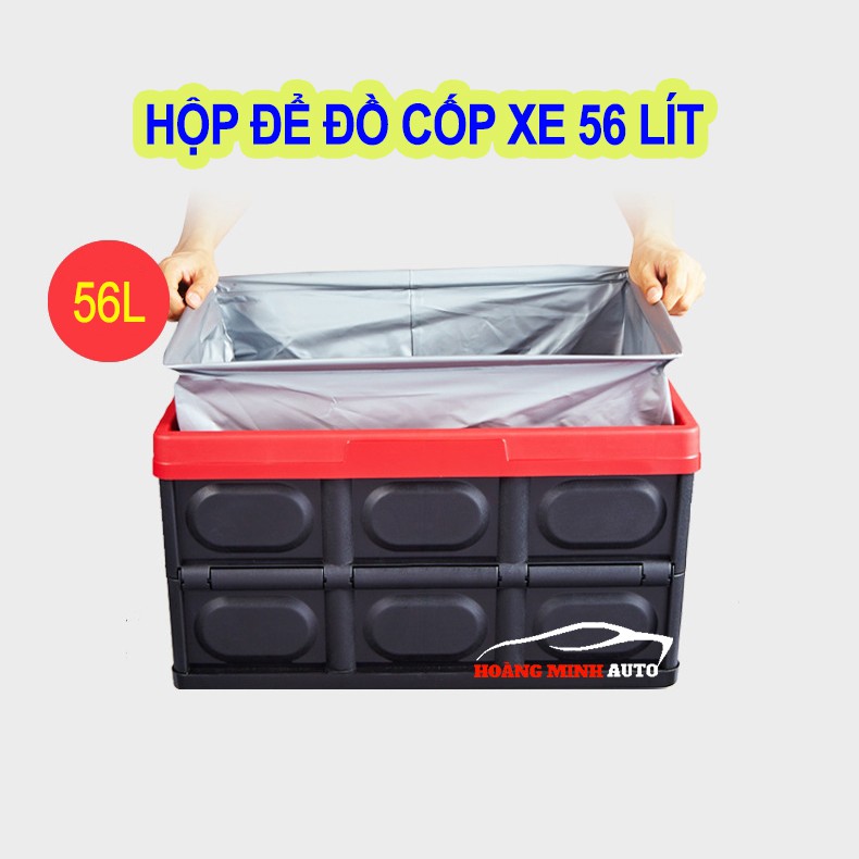 Hộp đựng đồ cốp xe 56 lít có thể gấp gọn chịu sức nặng đến 100kg dùng để đồ cốp sau xe hơi