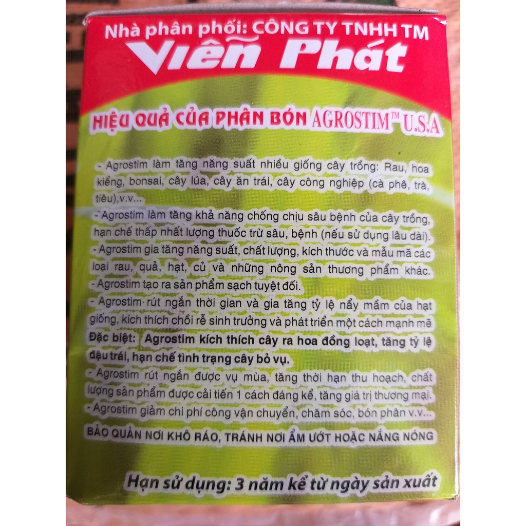 (1 hộp) Phân Bón Lá Agrostim (ECOTECH LLC - Hoa Kỳ), Phân Hữu Cơ sinh học đa lượng, trung lượng, vi lượng
