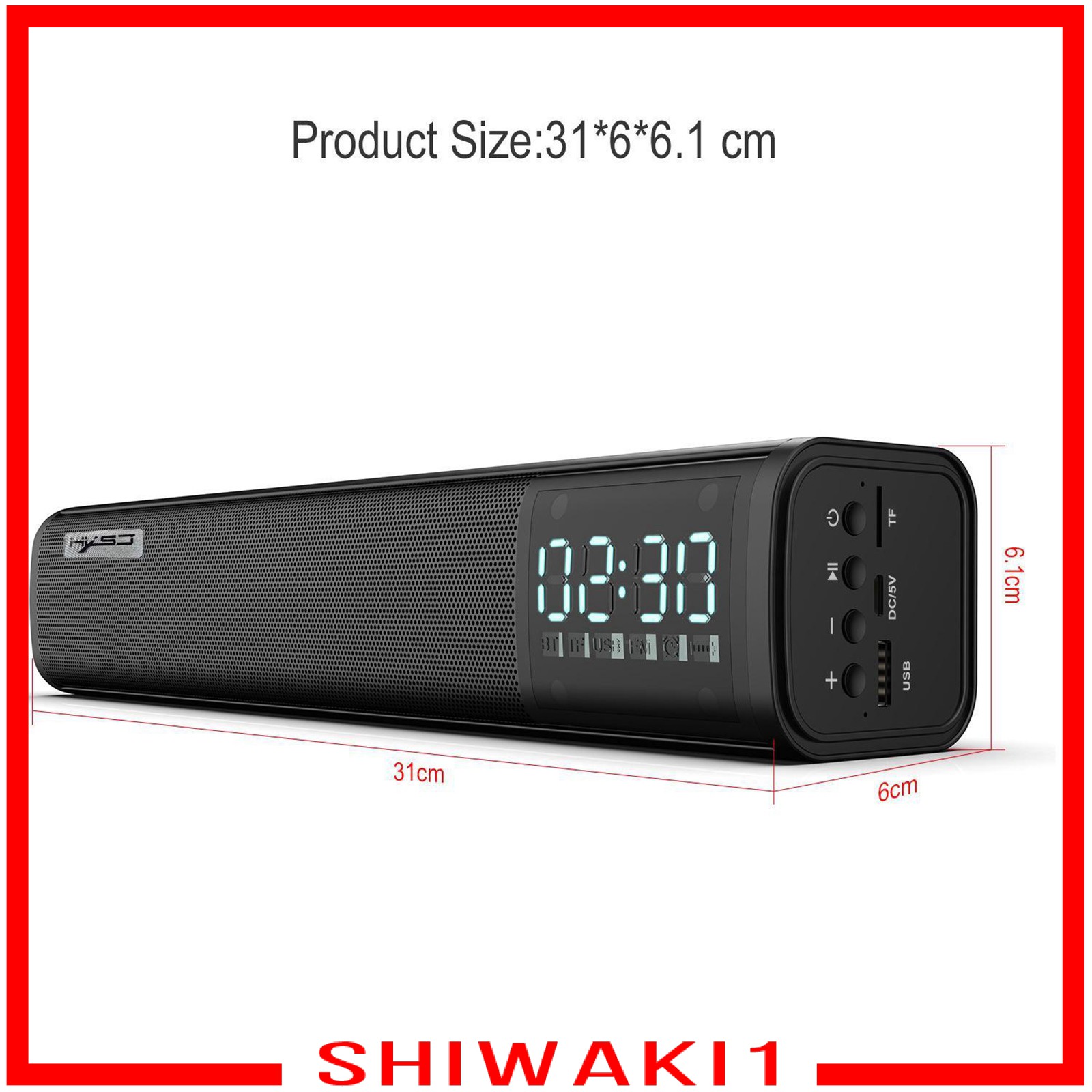 Loa Bluetooth 3d Shiwaki1 Âm Thanh Nổi Hỗ Trợ Tf Usb Aux Fm