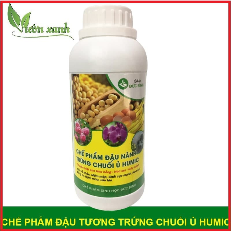 Chế Phẩm Đậu Nành Trứng Chuổi Ủ Humic Kích Rễ Khỏe, Mầm Mập, Chồi Cực Mạnh, Hoa To, Đậm Màu chai 500ml