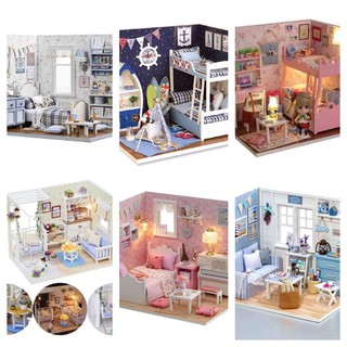 (SIÊU RẺ) Mô Hình Lắp Ráp Thủ Công Nhà Gỗ Búp Bê DIY , Căn Phòng Xinh Xắn - (TẶNG MICA + KEO+NHÍP)