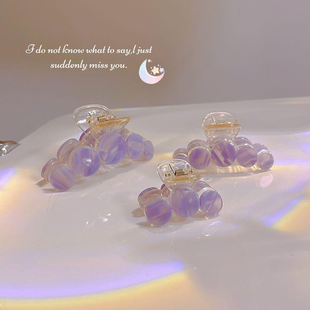 Kẹp Tóc Càng Cua Nhỏ Bằng Nhựa Họa Tiết Hình Học Màu Tím Oải Hương / Cá Mập Lấp Lánh Ngọt Ngào
