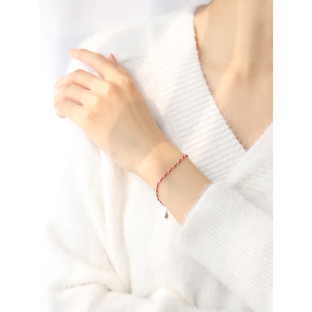 S40 Vòng Tay Dây Bện Bằng Bạc Sterling 925 Phong Cách Cung Hoàng Đạo Đơn Giản Thời Trang Cho Nữ
