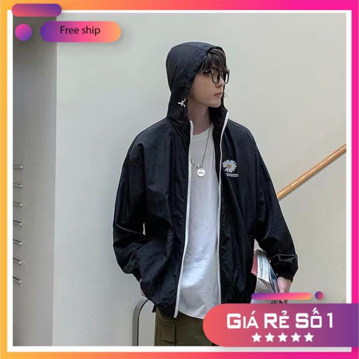 [ÁO KHOÁC NỮ,NAM] Áo Khoác Dù 2 Lớp Hình Bông Cúc Free Size 65kg AK27 | BigBuy360 - bigbuy360.vn