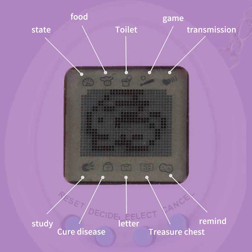 Máy nuôi thú ảo Tamagotchi 90S vui nhộn kèm móc khóa