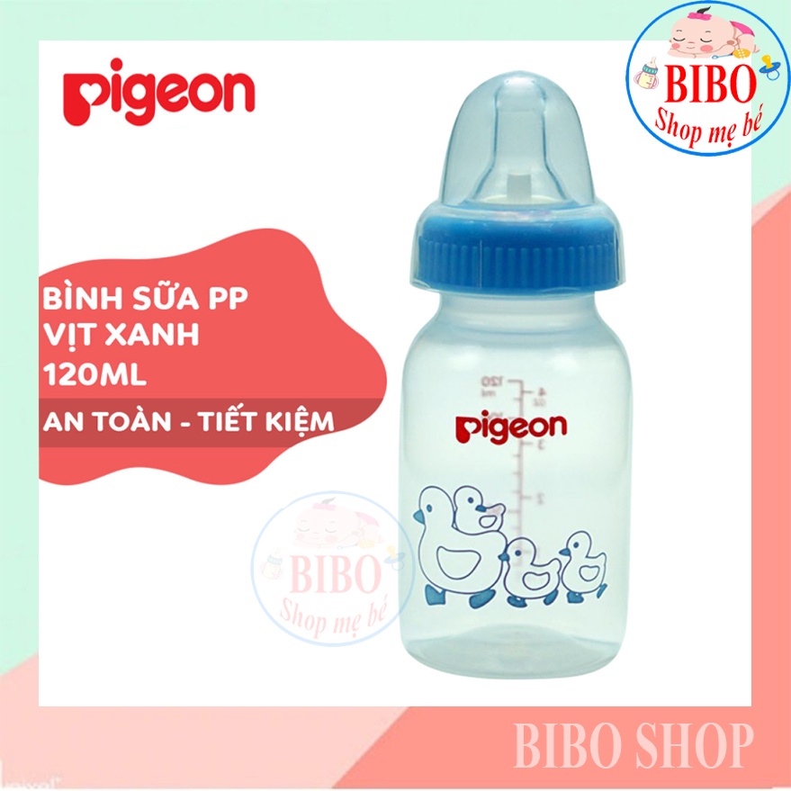 Bình Sữa Cho Bé Pigeon 120ml, Bình Bú Nhựa PP Tiêu Chuẩn ( BPA Free)