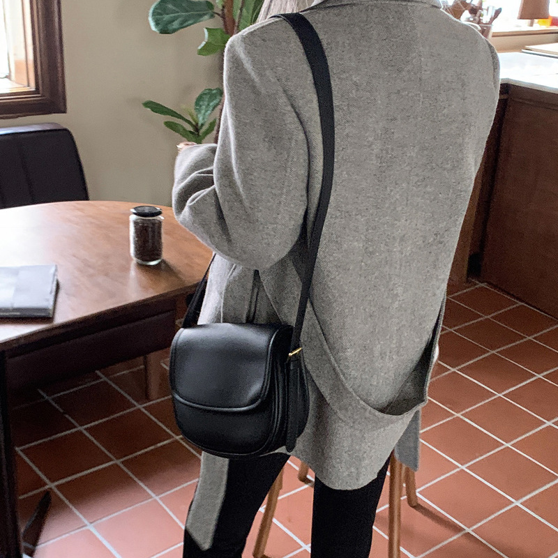 Túi da mềm đeo vai thời trang retro cho nữ