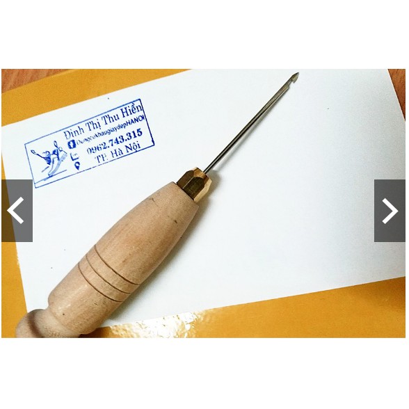 Kim móc khâu giày cán gỗ đầm tay bọc thép siêu cứng (Tặng kèm 1 tép chỉ)