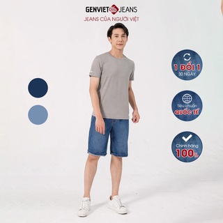 Quần Ngố Jeans Nam Dáng Basic Đơn Giản GENVIET Chất Bò Mềm Cao Cấp D1309J1553