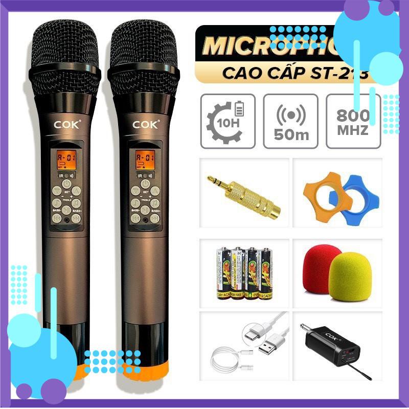 Micro không dây karaoke COK 213 - CHÍNH HÃNG -  Bảo hành 12 tháng - 1 đổi 1 trong vòng 7 ngày