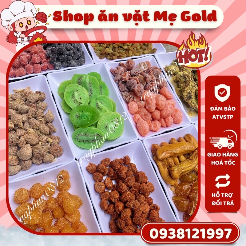 Ô mai mix vị ngẫu nhiên 8-10 vị tuyển chọn (hộp nhựa đế đen nắp trong 500g)