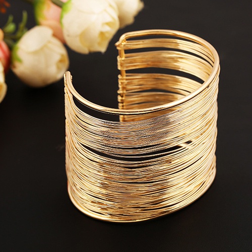 Vòng tay kim loại thiết kế nhiều lớp sang trọng quý phái dành cho nữ
