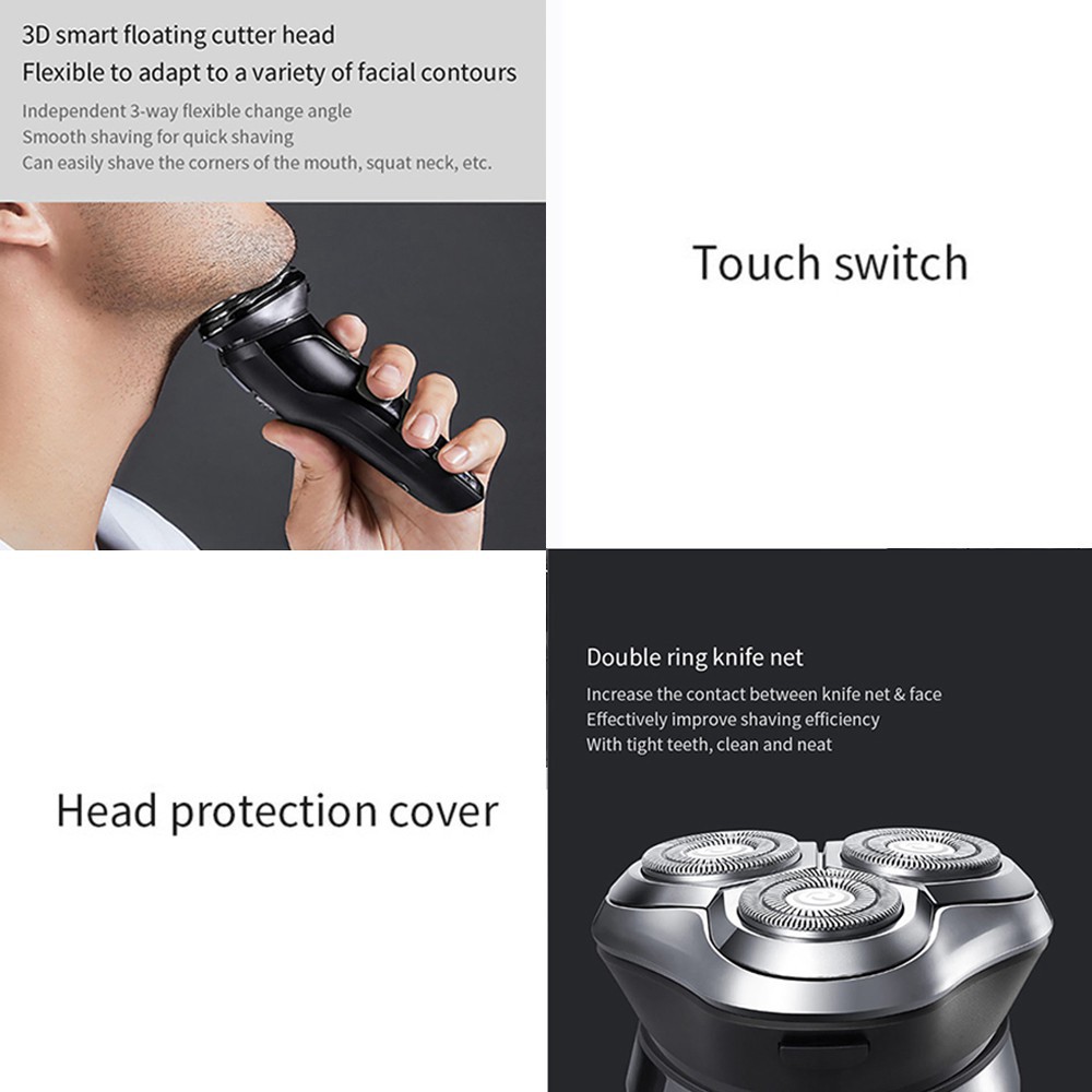 Xiaomi Soocas PinJing(So White) 3D Smart Control USB Charging Electric Shaver Blocking Protection