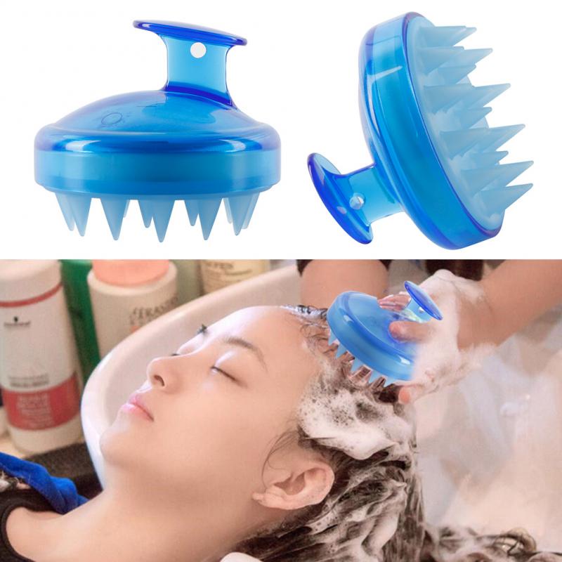 Bàn chải gội đầu mát xa da đầu bằng silicone tiện dụng