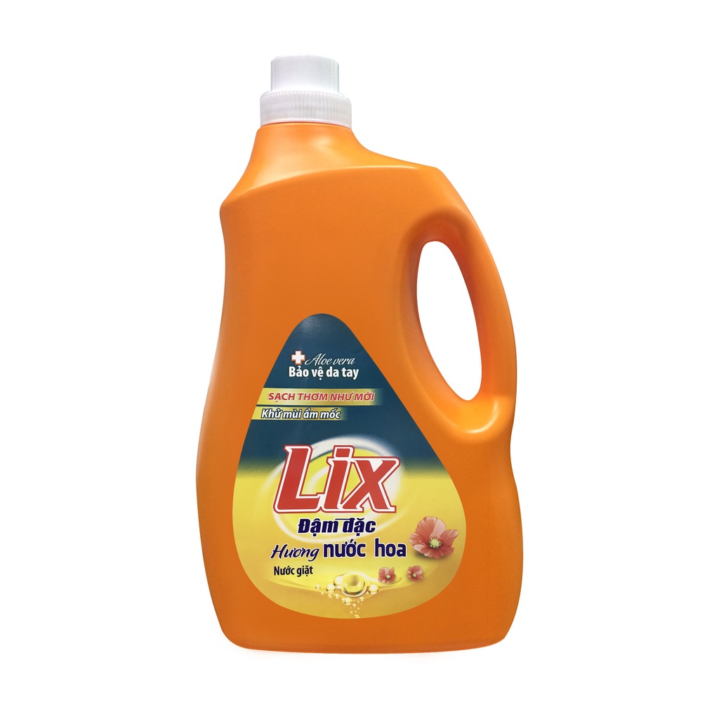 Nước giặt Lix đậm đặc hương hoa chai 3.6kg làm sạch cực nhanh vết bẩn NGH10 tăng gấp đôi sức mạnh giặt tẩy quần áo