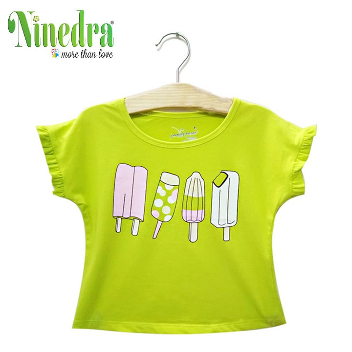 Áo croptop tay bèo xinh xắn size cho bé gái 12-18kg - Ninedra