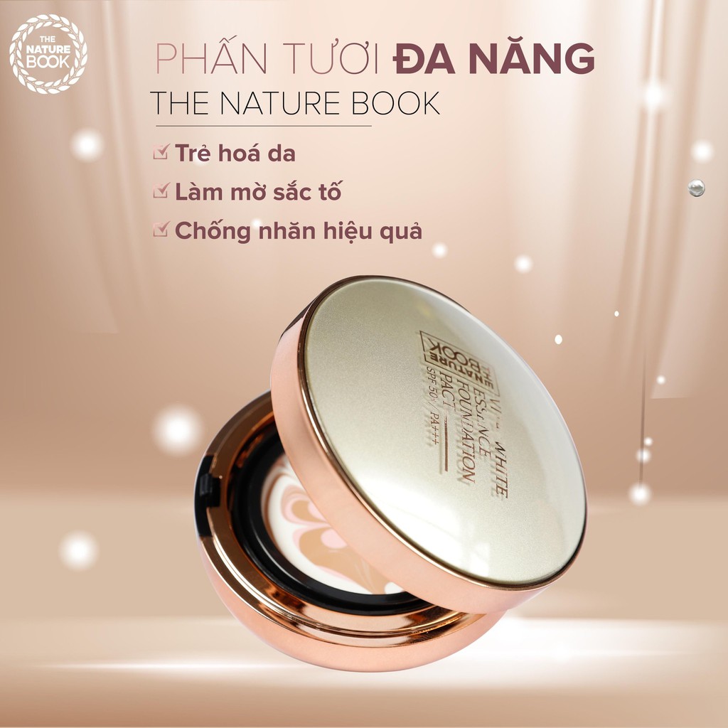 Phấn tươi đa năng The Nature Book Hàn Quốc che phủ khuyết điểm mềm mai cho vẻ ngoài tự nhiên giảm nếp nhăn