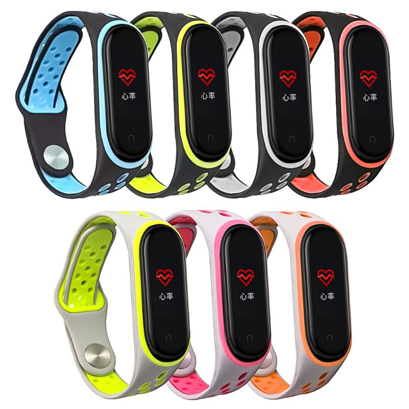 Dây silicon đeo cổ tay thời trang thay thế đồng hồ thông minh Xiaomi Miband 4 3